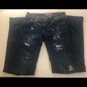 H & M Flary Distressed Jeans Sz 28 Inseam 34
